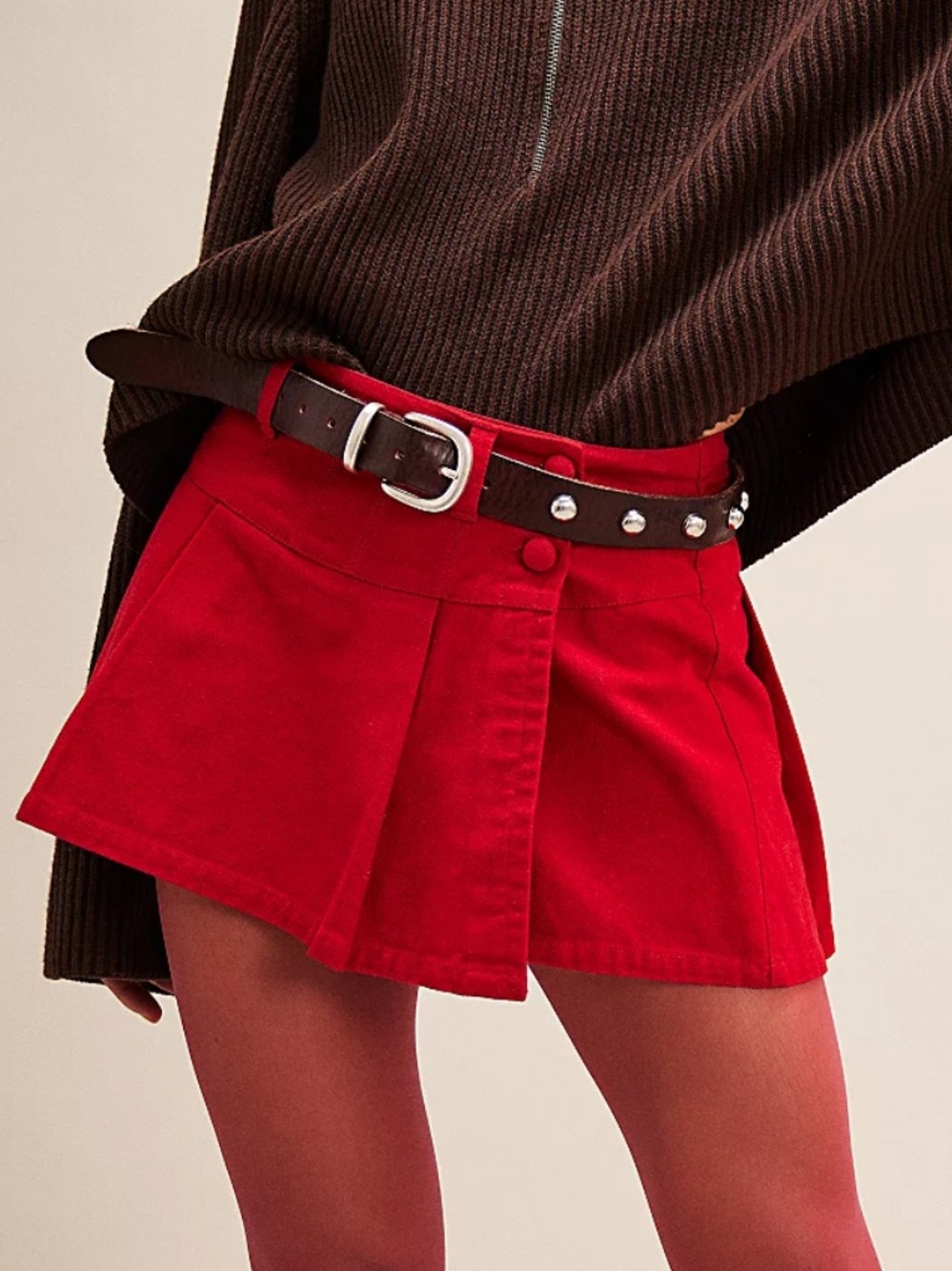 Free people Serena Micro Skirt Red